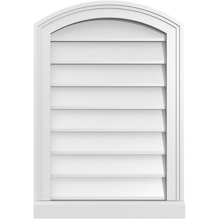 Ekena Millwork Arch Top Surface Mount PVC Gable Vent: Functional, w/ 2"W x 2"P Brickmould Sill Frame, 18"W x 26"H GVPAR18X2603SF